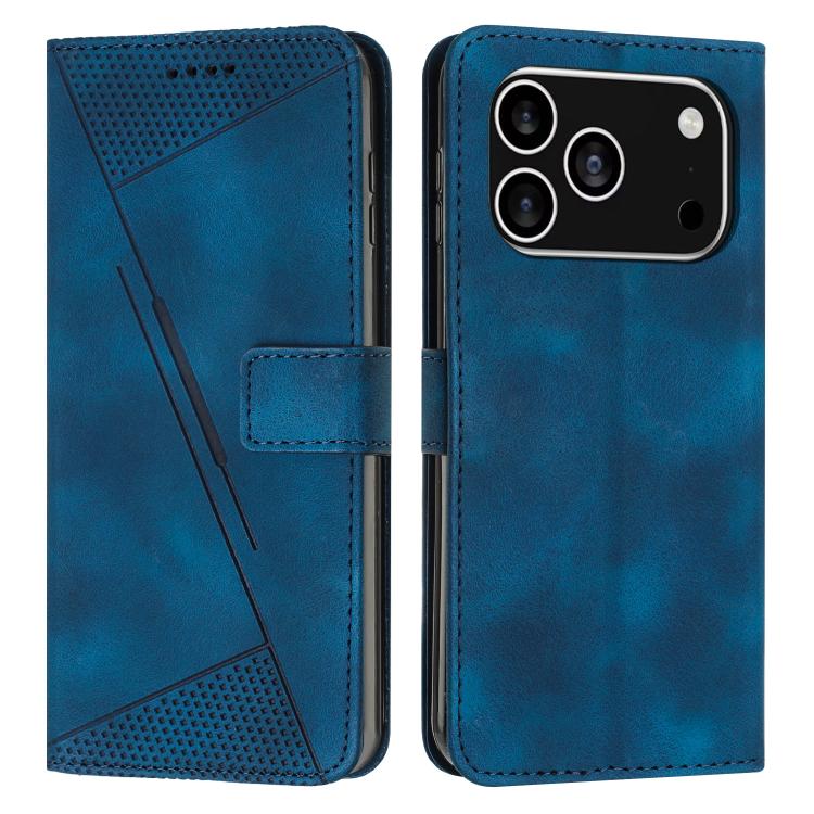 Funda de cuero triangular Dream Triangle con cordón para iPhone 17 Pro (azul)