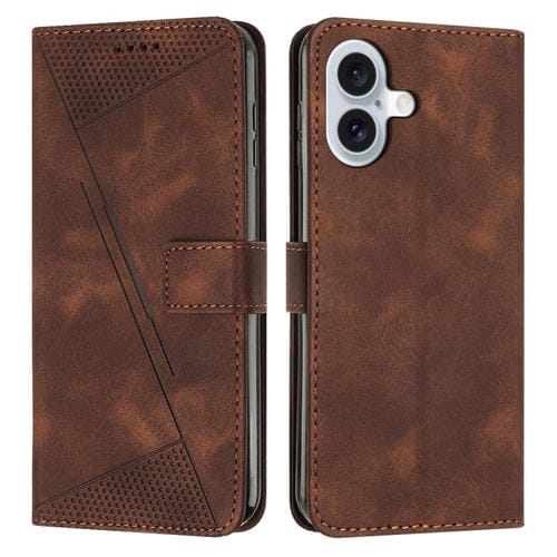Funda de cuero Dream Triangle con cordón para iPhone 17 (marrón)