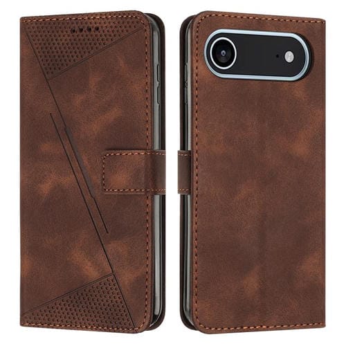 Funda de cuero triangular Dream para iPhone 17 Air con cordón (marrón)