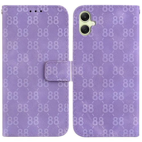Funda para Teléfono Samsung Galaxy A05 Cuero En Relieve Doble Forma de 8 (Púrpura)