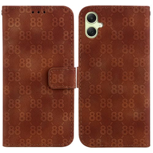 Funda para Teléfono Samsung Galaxy A05 Cuero con Relieve en Forma de 8 Dobles (Marrón)