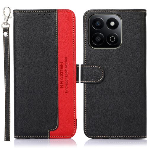 Funda de Cuero con Textura de Lichi para Honor Play 60 Plus/200 (Negro)