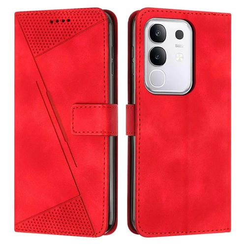Funda de Cuero Triangular Dream Triangle con Cordón para Vivo Y29 4G (Roja)