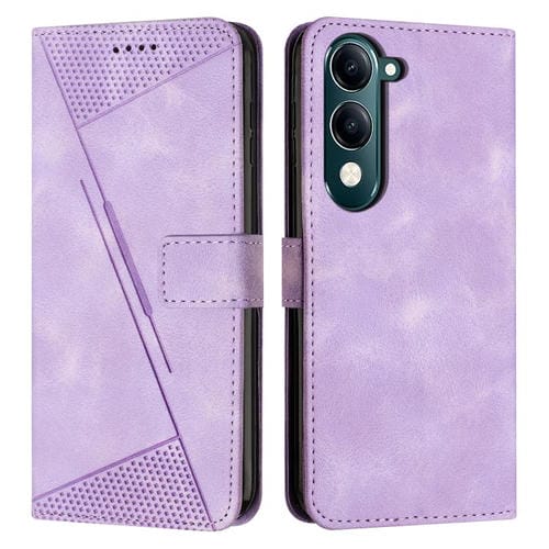 Funda de Cuero Dream Triangle con Cordón para Vivo Y29S 5G / Y04 4G (Morado)