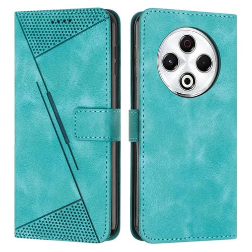 Funda de Cuero Triangular para Teléfono Tecno Spark 30 4G Dream con Cordón (Verde)
