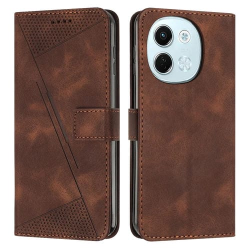 Funda de Cuero Dream Triangle para Tecno Spark 30 5G con Cordón (Marrón)