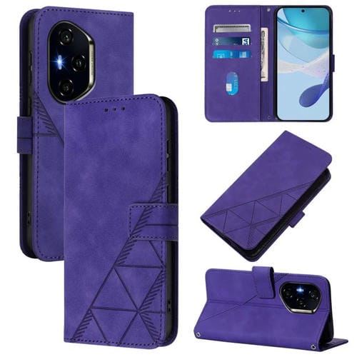 Funda de Cuero con Tapa y Relieve 3D para Honor 300 Pro y 300 Ultra (Morado)