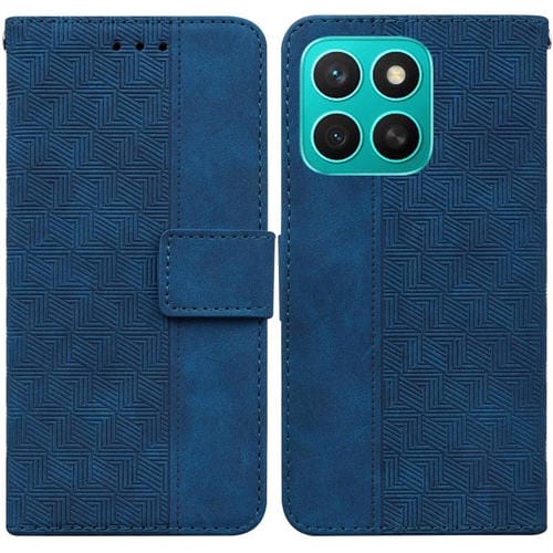 Funda de Cuero con Relieve Geométrico para Honor X8C 4G (Azul)
