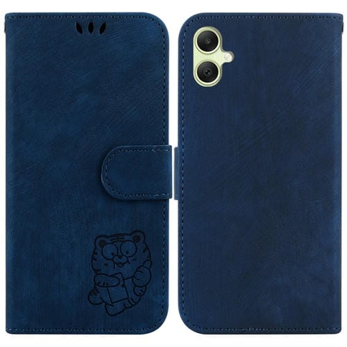 Funda para Teléfono Samsung Galaxy A05 Cuero con Relieve Little Tiger (Azul Oscuro)