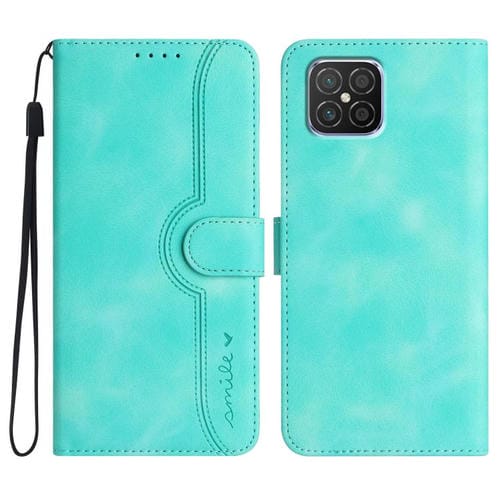 Funda de Cuero Huawei Nova 8 Se con Diseño de Corazón (Azul Claro)