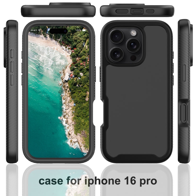 Funda para iPhone 16 Pro Starry Sky PC + TPU con Película Pet (Azul Cielo)