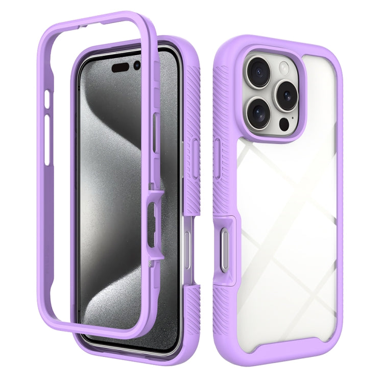 Funda para iPhone 16 Pro Starry Sky TPU Transparente a Prueba de Golpes (Púrpura)