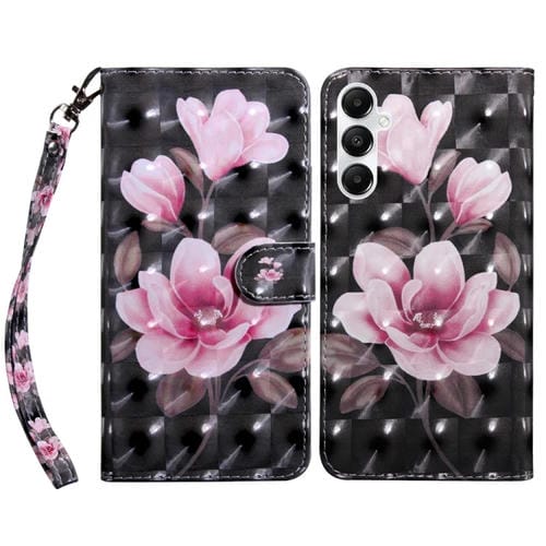 Funda de Cuero para Samsung Galaxy A35 5G Pintada 3D (Flor Rosa)