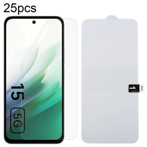 Para Redmi 15 5G 25 piezas Protector de pantalla completo Película de hidrogel a prueba de explosiones
