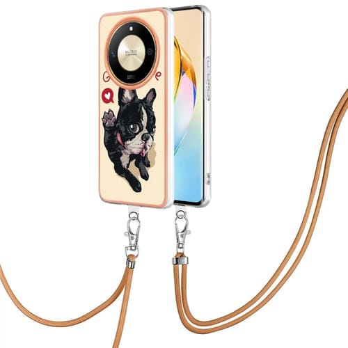 Funda para Teléfono Honor X9B con Imd Doble Cara Galvanizada y Cordón (Perro de la Suerte)