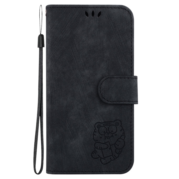 Funda de Cuero para Sony Xperia 1 Vi con Relieve Little Tiger (Negro)