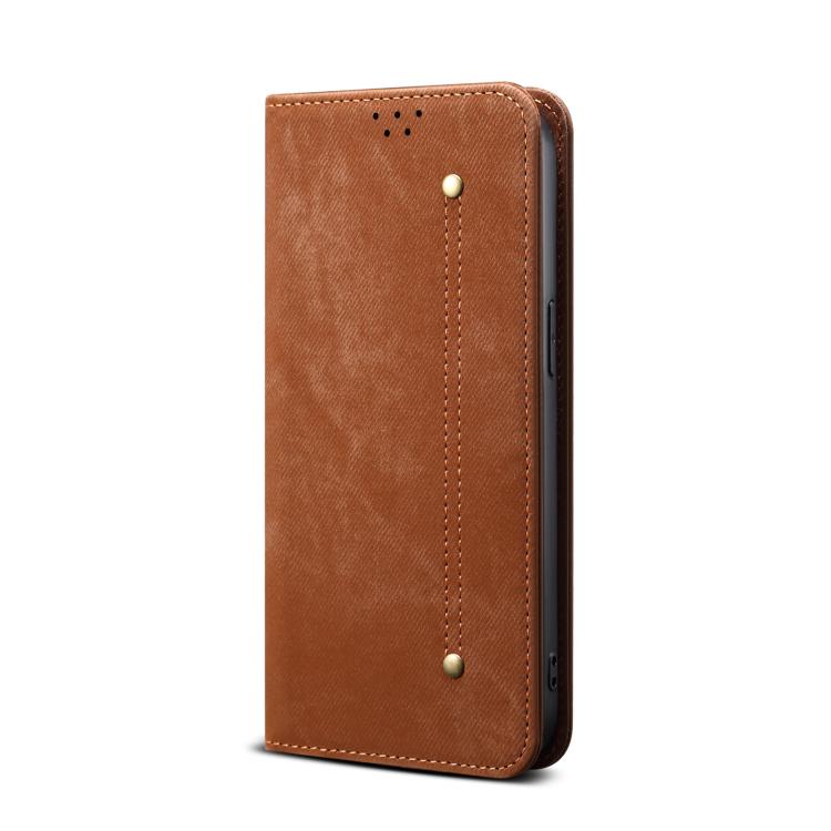 Funda de cuero con textura vaquera para Huawei Nova 14 Ultra (marrón)