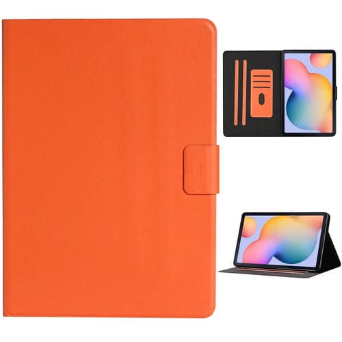 Funda de Cuero Samsung Galaxy Tab S6 Lite P610/615 Tapa Horizontal Ranuras Soporte Suspensión (Naranja)