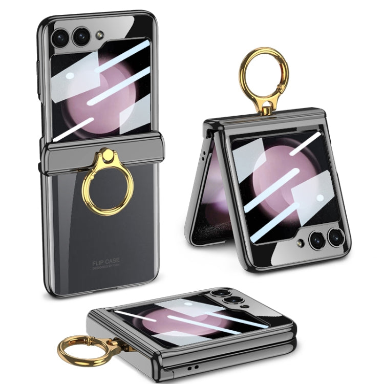 Estuche Giratorio Magnético para Samsung Galaxy Z Flip5 Gkk con Soporte para Anillo (Negro)