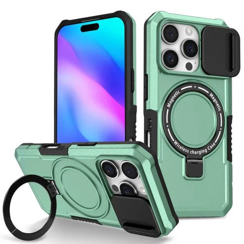 Funda Híbrida TPU y PC con Soporte Magsafe y Protección para iPhone 16 Pro Max (Azul Claro)