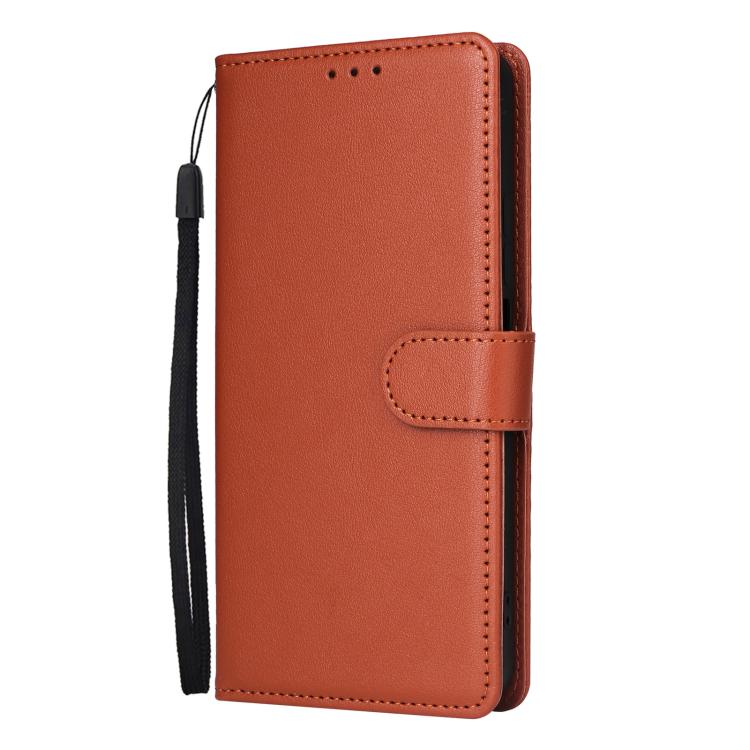 Funda de cuero multifuncional para Infinix Hot 40/40 Pro con 3 ranuras para tarjetas (marrón)