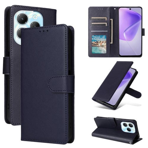 Funda de cuero multifuncional con 3 ranuras para tarjetas para Infinix Hot 40/40 Pro (azul oscuro)
