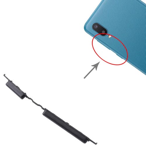 Ein- und Lautstärketasten Samsung Galaxy A02 SM-A022 (10 Stück) (Schwarz)