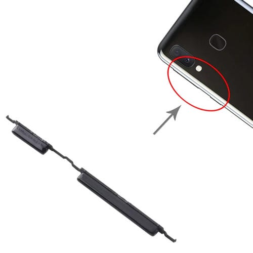 Botões de Energia e Volume Samsung Galaxy A20E (SM-A202) (10 Peças) (Preto)