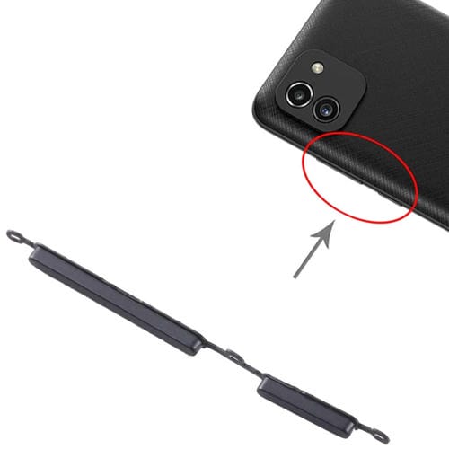 Ein- / Ausschalt- und Lautstärketasten Samsung Galaxy A02s SM-A025 (10 Stück) (Schwarz)