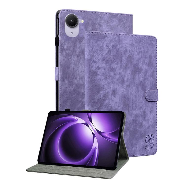 Funda de cuero con tapa y estampado de tigre para Xiaomi Redmi K Pad de 8,8 pulgadas (morado)