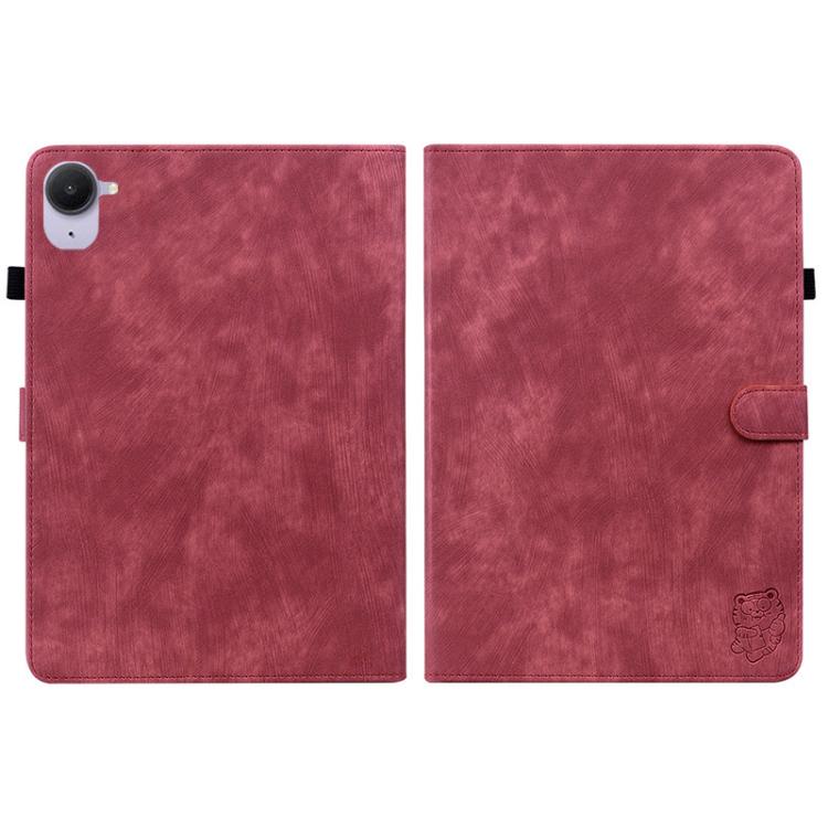 Funda de cuero con tapa y estampado de tigre para Xiaomi Redmi K Pad de 8,8 pulgadas (roja)