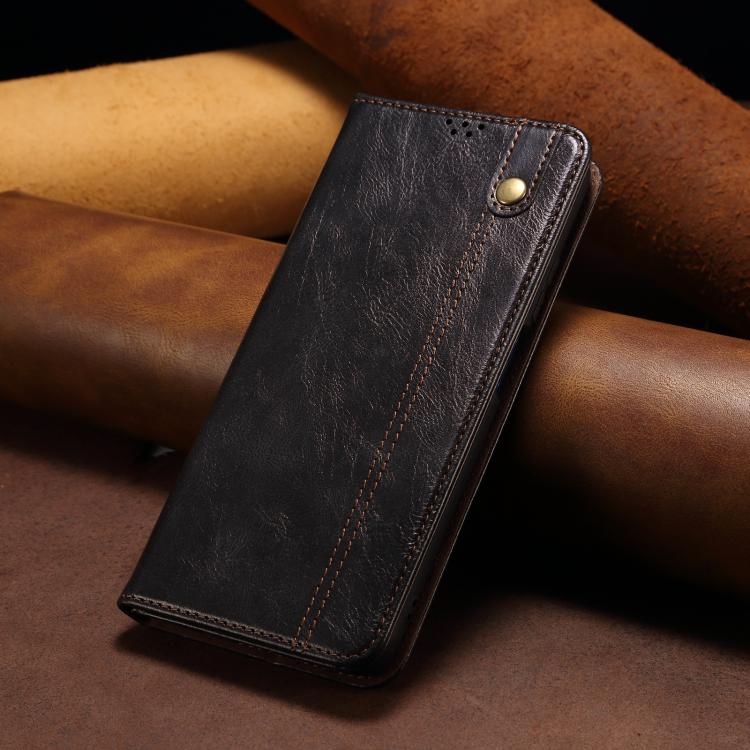Funda de cuero con textura Crazy Horse y cera de aceite para Huawei Nova 14 Pro (negra)