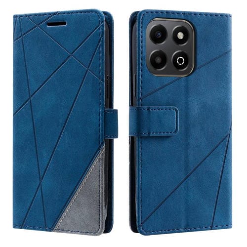 Funda de Cuero con Textura de Piel para Honor X6B 4G (Azul)