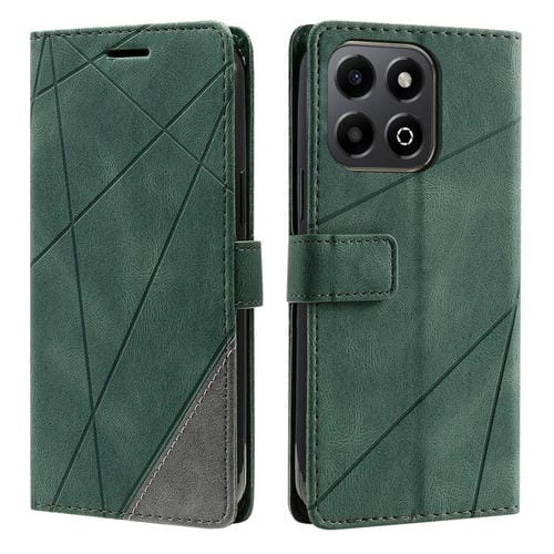 Funda de Cuero con Textura de Piel para Honor X6B 4G (Verde)