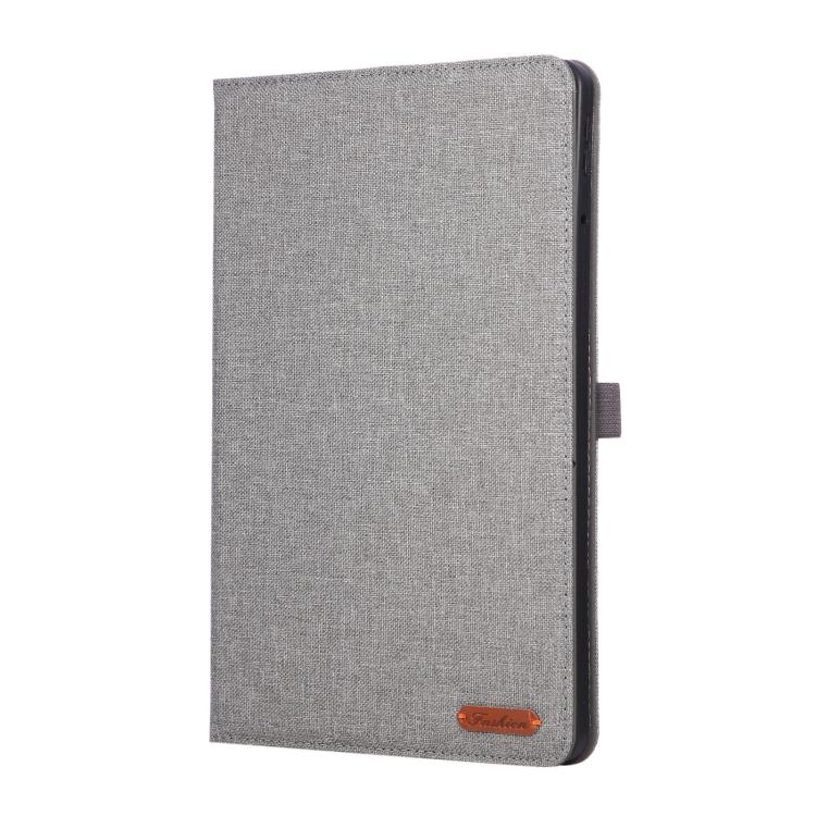 Funda de cuero con tapa horizontal y textura de tela para Xiaomi Redmi Pad 2 (gris)