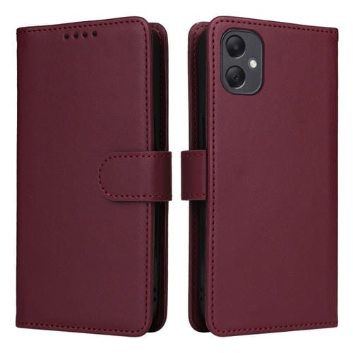 Funda de teléfono Betopnice Bn-005 para Samsung Galaxy A05 2 en 1 Cuero Genuino de Imitación Desmontable (Rojo Vino)