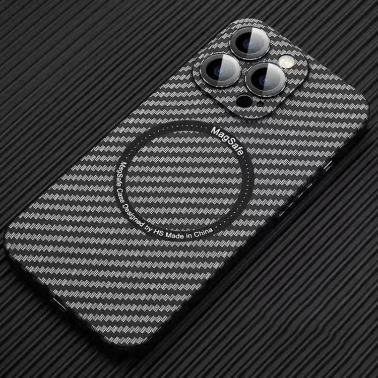 Funda para iPhone 16 Pro Magsafe de Fibra de Carbono con Película para Lente (Negra)