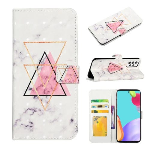 Funda para Teléfono Samsung Galaxy A52 4G 5G Cuero Dibujo 3D Relieve al Óleo (Mármol Triangular)