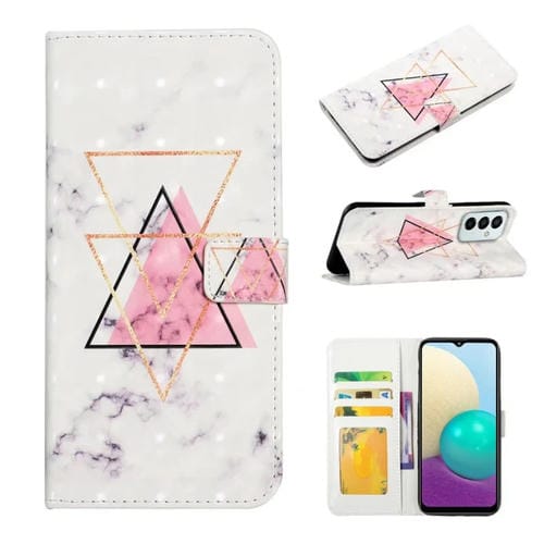 Funda para Teléfono Samsung Galaxy M23 Cuero Dibujo 3D Relieve al Óleo (Mármol Triangular)