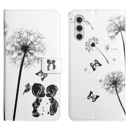 Funda para Teléfono Samsung Galaxy A25 5G Cuero Dibujo 3D Relieve al Óleo (Pareja de Diente de León)