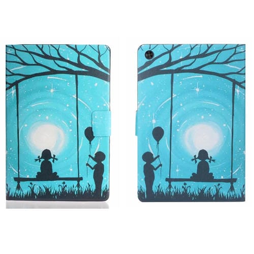 Estuche para Tablet Samsung Galaxy Tab A9 PU Inteligente con Dibujo de Voltaje y Función de Suspensión (Amantes)