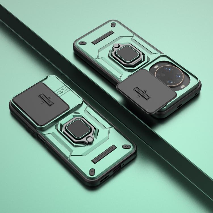 Funda deslizante de TPU + PC a prueba de golpes con soporte para Huawei nova 14 Ultra 5G (verde)