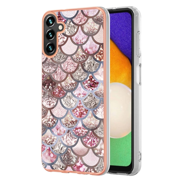 Caja de Teléfono Samsung Galaxy A55 5G Imd TPU con Galvanoplastia (Escamas Rosadas)