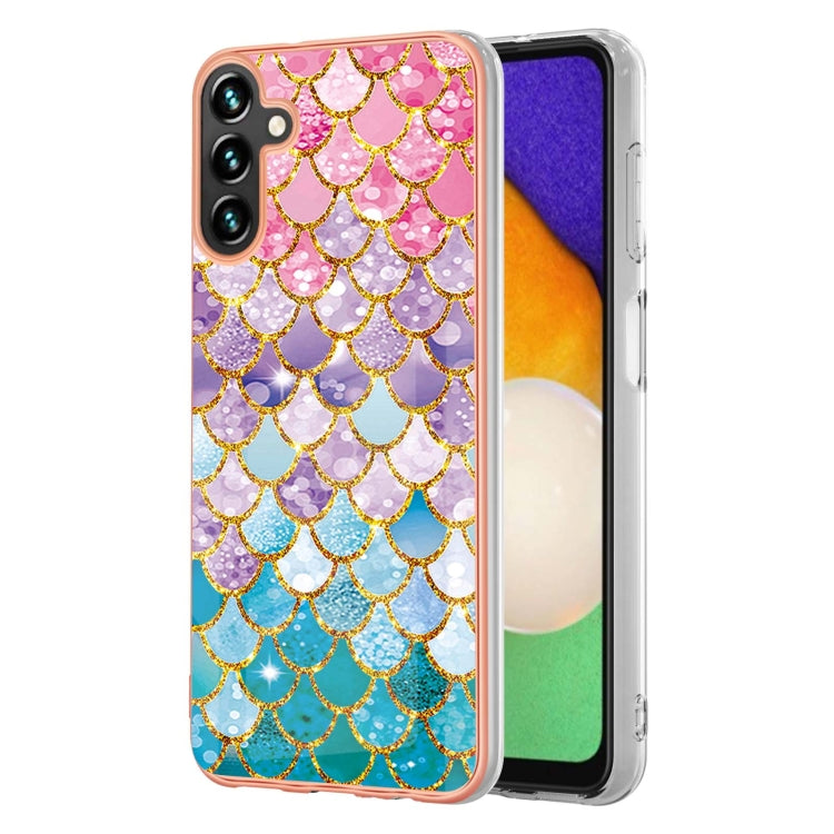 Caja de teléfono TPU para Samsung Galaxy A55 5G con Galvanoplastia y Escamas de Colores