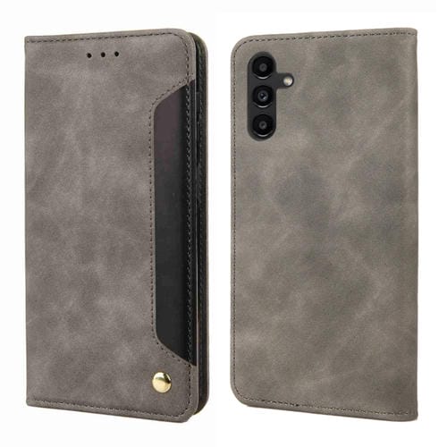 Funda para Samsung Galaxy A05S Skin Feel Splicing de Cuero para Teléfono (Gris)
