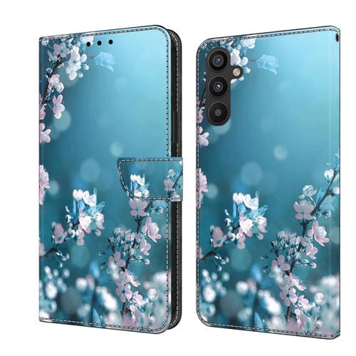 Funda Protectora de Cuero Samsung Galaxy A15 Crystal 3D a Prueba de Golpes (Flor de Ciruelo)