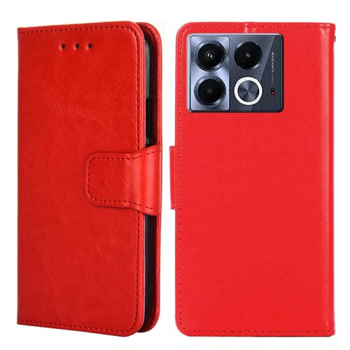 Funda de Cuero con Textura de Cristal para Infinix Note 40 5G (Rojo)