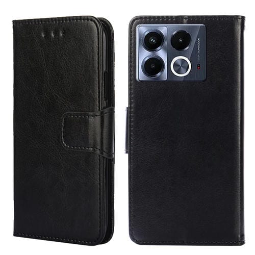 Funda de Cuero con Textura de Cristal para Infinix Note 40 5G (Negro)