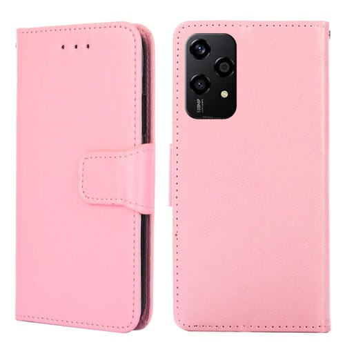 Funda de Cuero con Textura de Cristal para Honor 200 Lite 5G (Rosa)