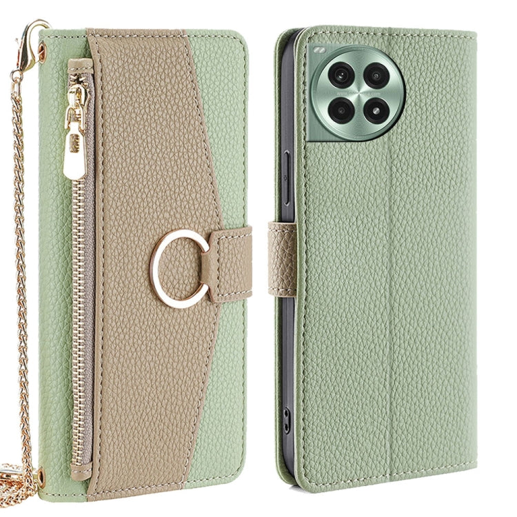 Funda de Cuero con Textura de Lichi para OnePlus Ace 3 Pro 5G (Verde)